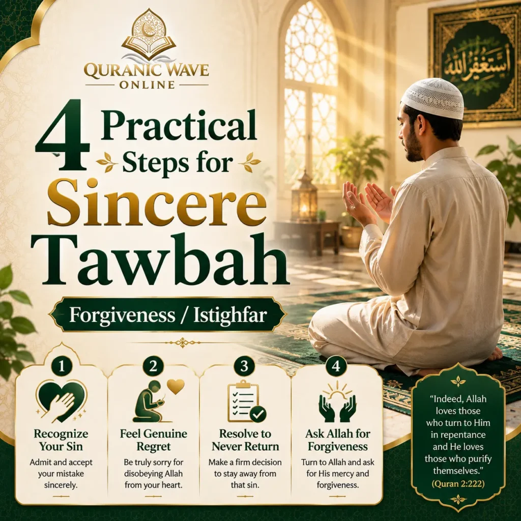 4 practical steps for sincere tawbah and istighfar in Islam