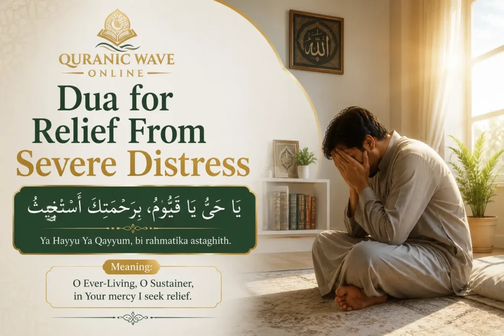 Dua for relief from severe distress text graphic