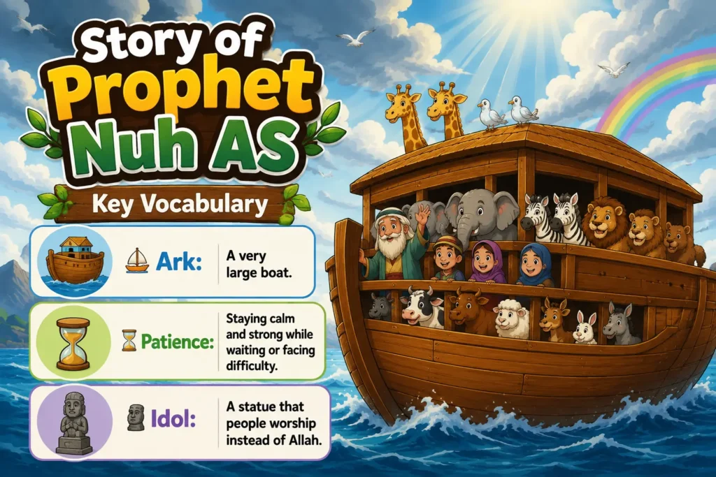 Key vocabulary from the story of Prophet Nuh (AS)