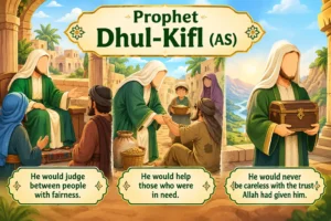 Illustration of Prophet Dhul-Kifl (AS).