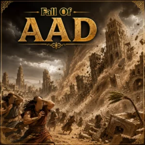 The fall of Aad tribe in a storm, story of Prophet Hud AS illustration for kids