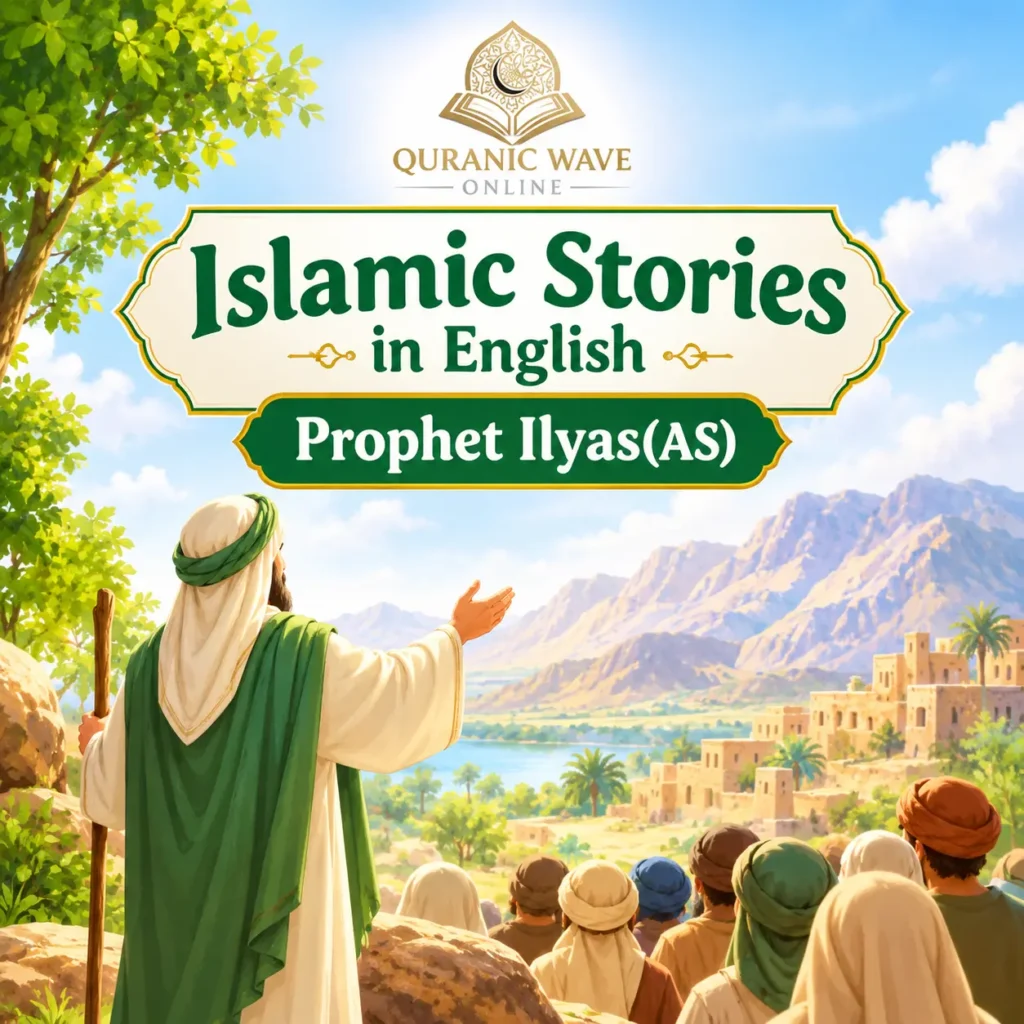 Prophet Ilyas (AS) addressing his people about worshipping Allah alone, Islamic stories in English illustration