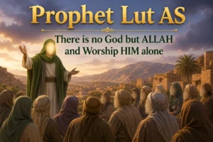 Prophet Lut AS addressing his people in the desert, online story for kids