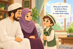 Prophet Yahya AS showing kindness and respect to his parents