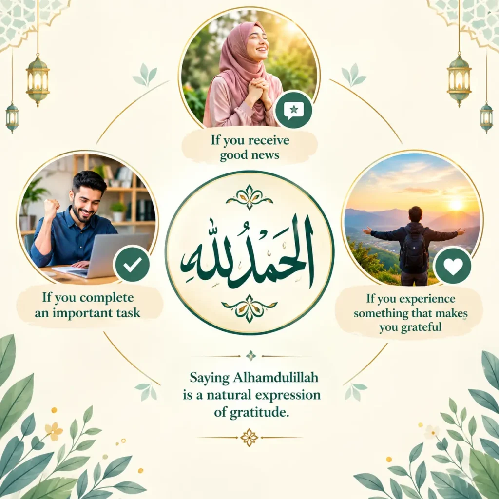 When to Say Alhamdulillah Infographic - Daily Occasions for Praising Allah