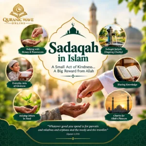 What is Sadaqah in Islam rules rewards and types concept illustration